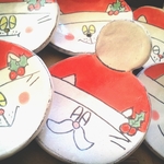 値下げしました！☆サンタのねこさん豆皿♯３　クリスマスバージョン☆送料無料お買得！…ヽ(´v`)ノ