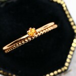 【２本セット】 2ｍｍ石　シトリン＆つぶつぶプレーン＊1.0ｍｍ　～14kgf～　／　アレルギー対応　存在感　天然石　指輪　つけっぱなしOK