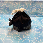 クジラさん巾着袋(Sサイズ)ブラック