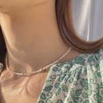 ラスト再販！淡水パール金属アレルギー対応ネックレスチョーカー【mini fresh water pearl choker】
