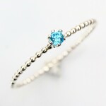 【silver925】 2ｍｍ　スカイブルートパーズ　1.2ｍｍつぶつぶタイプ／アレルギー対応・ピンキーリング・ドット