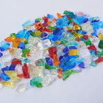 琉球ガラスカレット 小 ミックスカラー 30g レジン 素材 封入 材料 アクセサリーパーツ (RE2)