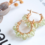 【再販】今だけ！1000円！ペリドットデザインピアス/イヤリング・樹脂フープピアス