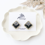 bijou earring < silver × black >