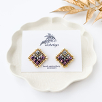 bijou earring < gold × purple >