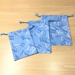 w15×25cm 箸袋はし箱袋コップ袋 給食袋 水色 サッカーボール柄 