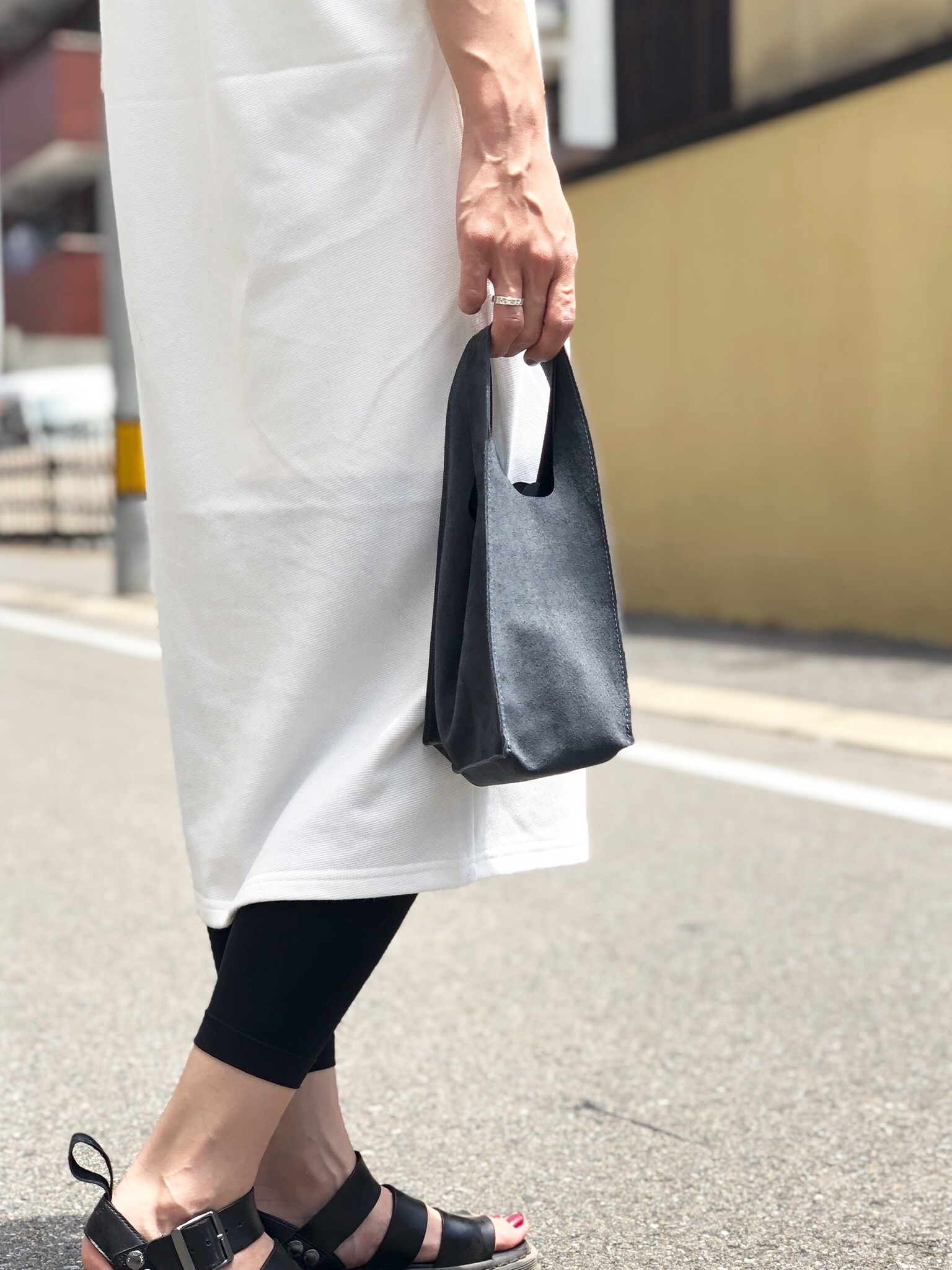 本革 レジブクロ M レザー レジ袋 トートバッグ ミニトート