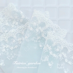 チュールレース W18cm×L100cm ペールブルー Gentle flowers