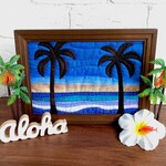 ハワイアンキルト《Blue hour🌴✨》フレーム入り  