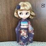 No.81  アイシードール　ネオブライス振袖　扇面に草花金彩　紫