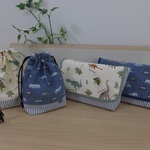 【オーダー予約品】ｙ様専用＊可愛い車柄＆恐竜柄　ランチ2点セット