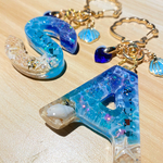 海をイメージしたイニシャルキーホルダー*.+ﾟ