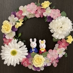 ひな祭りリース　桃の節句　うさぎのお雛様