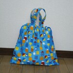 サイズオーダーOK　体操着袋　横長　水色