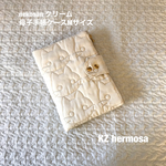 受注制作　nekosanクリーム 母子手帳ケース　 Mサイズ ねこ