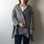着物リメイク ケープジャケット 黒絞り