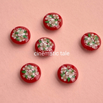 13mm【2コ】《レッド》Japan vintage フラワーカボション