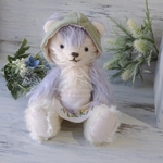 6　ブルーベリーな頭巾ちゃん  テディベア にこり堂 15.5cm