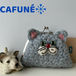  =リフ編みで編んだ猫ちゃんがま口コインケース= 