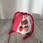 ミニ巾着　ストロベリードット