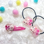 【送料無料】固まるハーバリウム ヘアゴム＆ヘアピン にゃんこセット