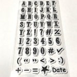 ◆送料無料◆クリアスタンプ　シート　ステッカー　文字　アルファベット　数字　記号　stamp はんこ