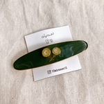  dryflower barrette green／ドライフラワー レジン