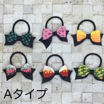 和柄リボンのヘアゴム（Aタイプ）　2個1セット