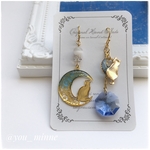 宇宙・月猫さんとスワロフスキー/ピアス/ノンホールピアス