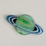 土星のブローチ（ヘアゴムに変更可能）