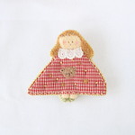 チェックとくまのワンピースのおんなのこbrooch（2/2)