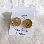 dry flower pink circle earring/ドライフラワー  レジン
