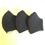 レースの立体マスク　ブラック3枚セット 接触冷感生地使用