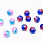 ガラスビーズ　4.5ｍｍ　青×赤＊ブルー×ピンク　　計100個♪