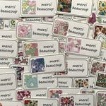 [Hさまオーダー品] *リバティ*ハンドメイド☆クラフトシール☆Merci Beaucoup【50枚set】