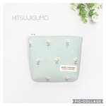 【再】小さめポーチ＊花柄薄グリーン＊サニタリーポーチ＊ミニポーチ
