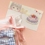 メッセージカード ケーキと女の子のイラスト  10枚入