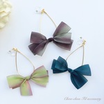 silk ribbon drop hoop earring