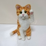 羊毛フェルト 招き 猫(茶とら白猫)