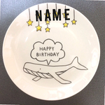くじらとお星様のバースデー皿