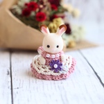 シルバニアファミリー　シルバニア　服　ドレス　♡くすみピンク♡ あかちゃんドレス　エプロン