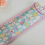 ループ付き♪23桁用そろばんケース♪リボンちょうちょ　ライトブルー　水色