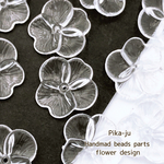 B-1【20個】flower beads clear color