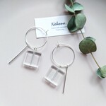 氷 シルバー フープピアス