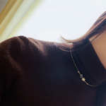  green motif &cotton pearl 大人ビーズネックレス　