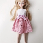 麻の葉　模様　リカちゃん　ワンピース　白 (期間限定)