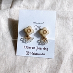 white flower tile earring/ドライフラワー  レジン