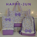 【shuna914様専用】  ラメ入りユニコーン×紫ドット 入園入学セット 