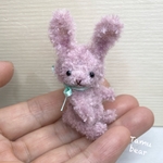 ミニチュア モールアート うさぎ あずきピンク モールベア ** Tamu bear
