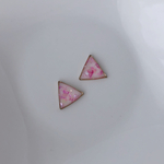 ちっちゃなピンク三角イヤリング/ピアス